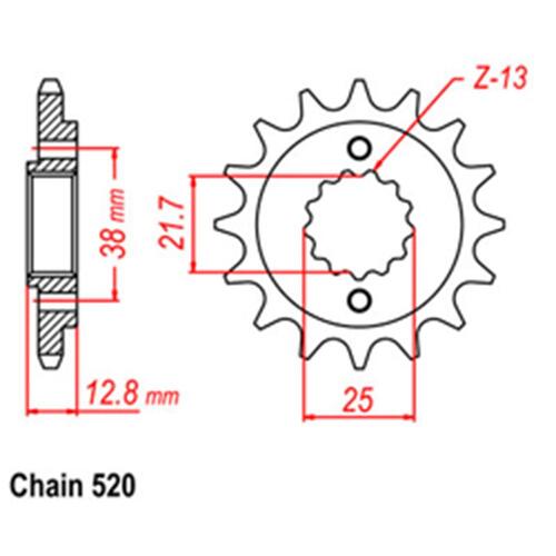 Front Sprocket - Steel 14T 520P