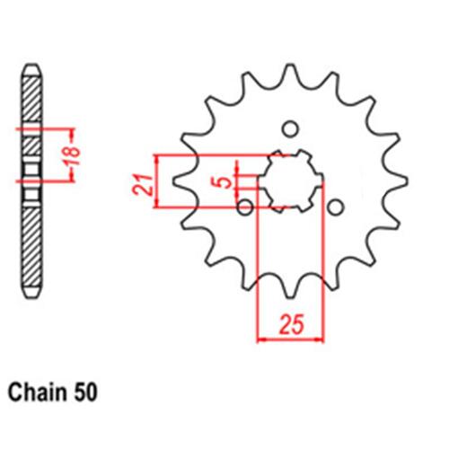 Front Sprocket - Steel 15T 530P