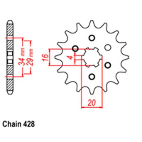 Front Sprocket - Steel 13T 428P D/D