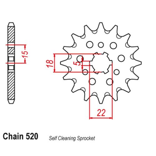 Front Sprocket - Steel 12T 520P