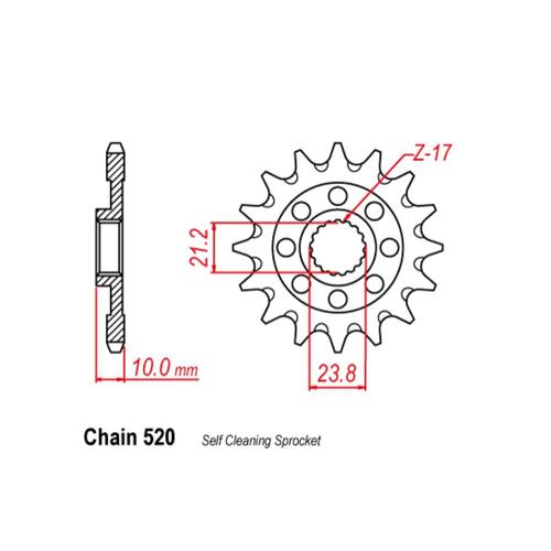 Front Sprocket - Steel 14T 520P