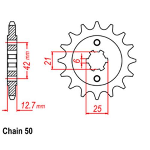 Front Sprocket - Steel 16T 530P