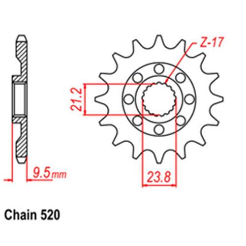 Front Sprocket - Steel 13T 520P