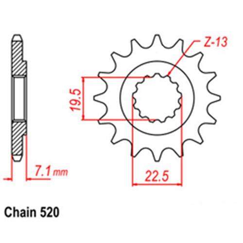 Front Sprocket - Steel 16T 520P