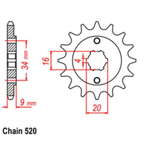 Front Sprocket - Steel 14T 520P