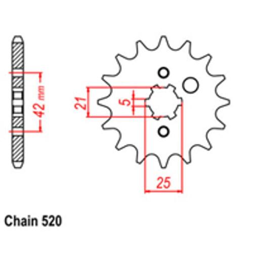 Front Sprocket - Steel 15T 520P D/D