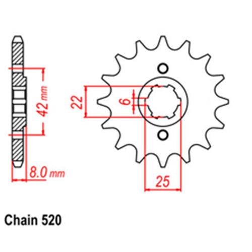 Front Sprocket - Steel 15T 520P