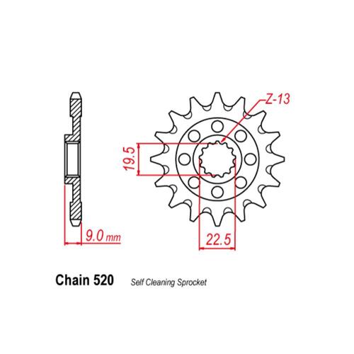 Front Sprocket - Steel 13T 520P