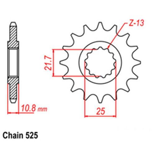 Front Sprocket - Steel 15T 525P