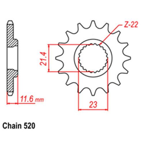 Front Sprocket - Steel 14T 520P