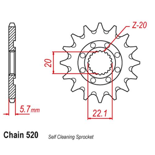 Front Sprocket - Steel 13T 520P