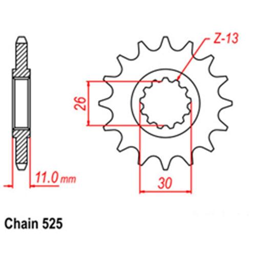 Front Sprocket - Steel 14T 525P