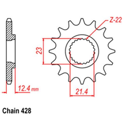 Front Sprocket - Steel 15T 428P