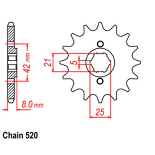 Front Sprocket - Steel 15T 520P