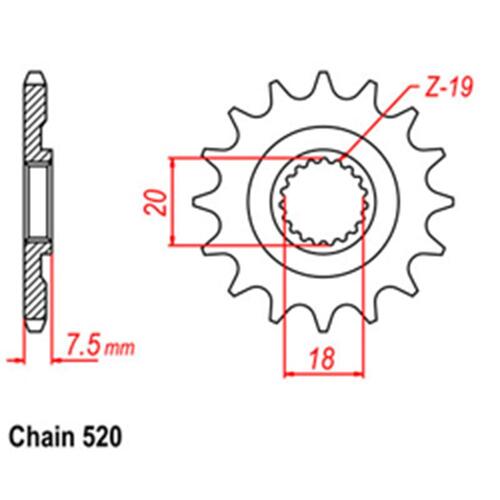 Front Sprocket - Steel 13T 520P