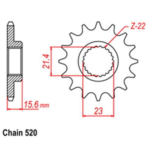 Front Sprocket - Steel 14T 520P