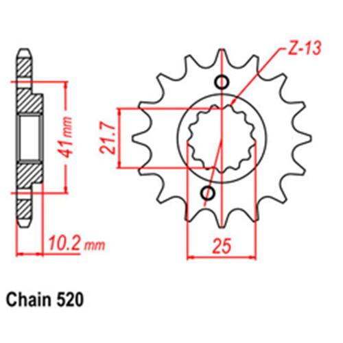 Front Sprocket - Steel 15T 520P