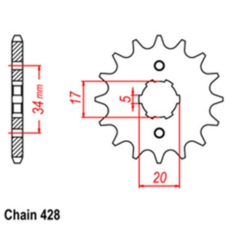 Front Sprocket - Steel 14T 428P