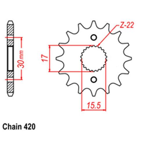 Front Sprocket - Steel 13T 420P