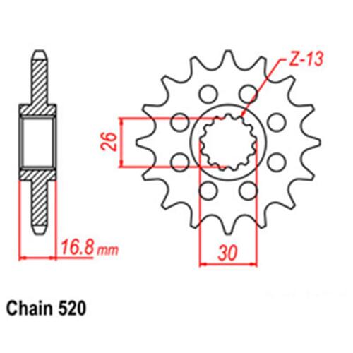 Front Sprocket - Steel 15T 520P