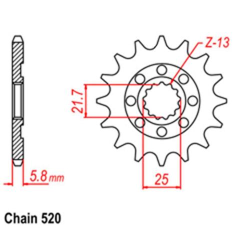 Front Sprocket - Steel 13T 520P