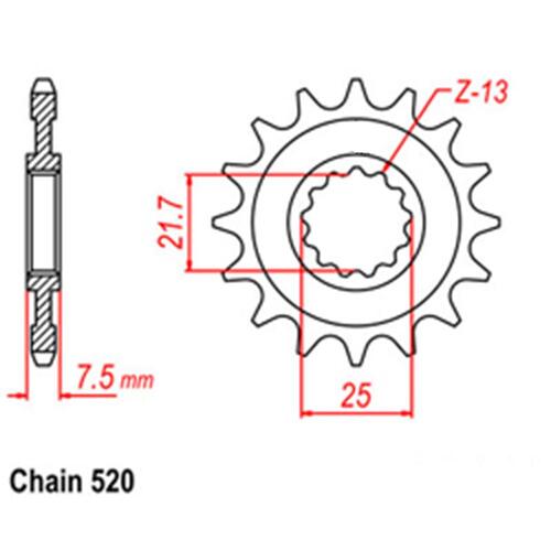 Front Sprocket - Steel 14T 520P