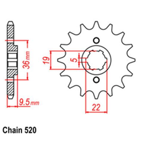 Front Sprocket - Steel 14T 520P