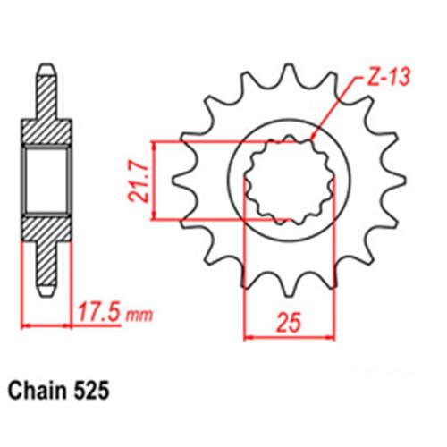 Front Sprocket - Steel 15T P525