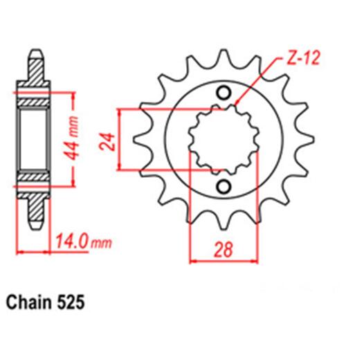 Front Sprocket - Steel 17T 525P