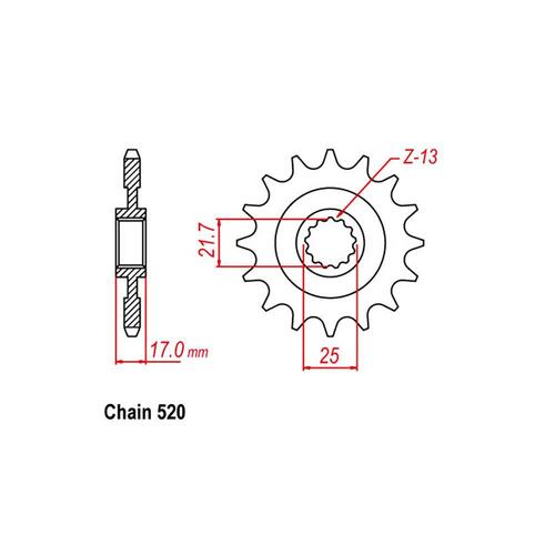 Front Sprocket - Steel 17T 520P