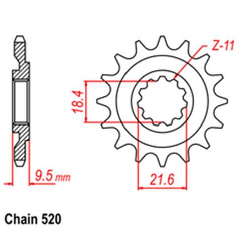 Front Sprocket - Steel 14T 520P