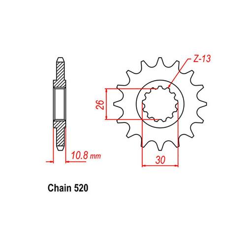 Front Sprocket - Steel 15T 520P