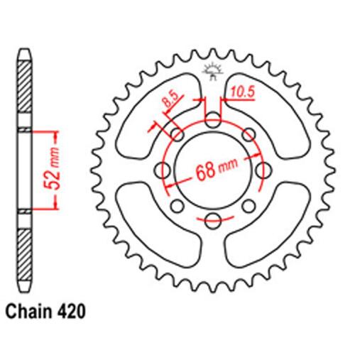 Rear Sprocket - Steel 34T 420P D/D