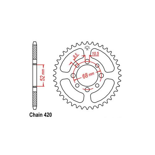 Rear Sprocket - Steel 38T 420P D/D