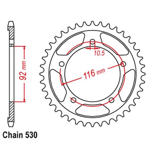 Rear Sprocket - Steel 42T 530P