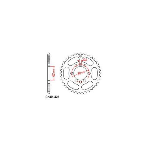 Rear Sprocket - Steel 49T 428P D/D