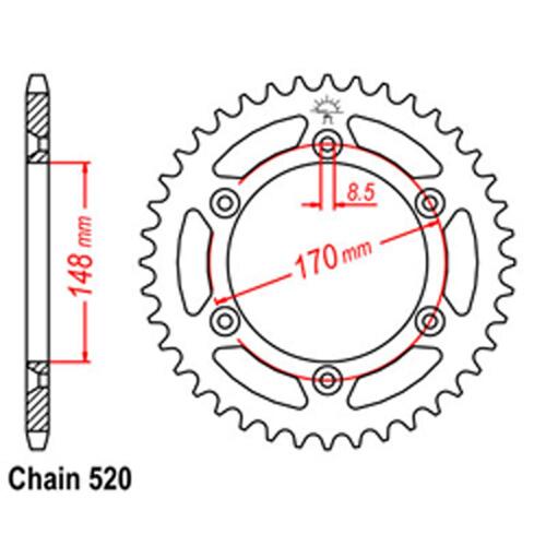 Rear Sprocket - Steel 47T 520P