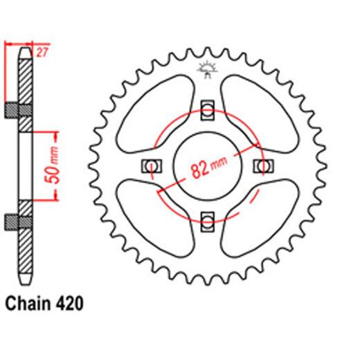 Rear Sprocket - Steel 44T 420P