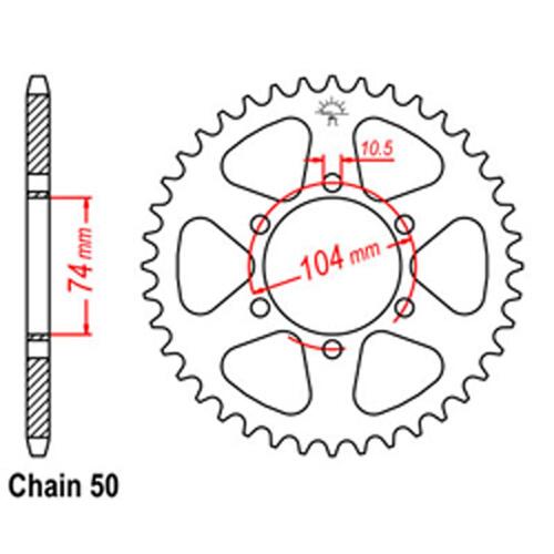 Rear Sprocket - Steel 42T 530P