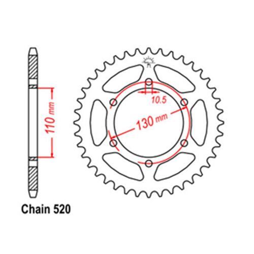 Vortex Steel Rear Sprocket 520P-41T