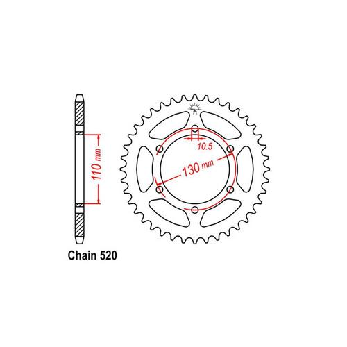 Rear Sprocket - Steel 43T 520P