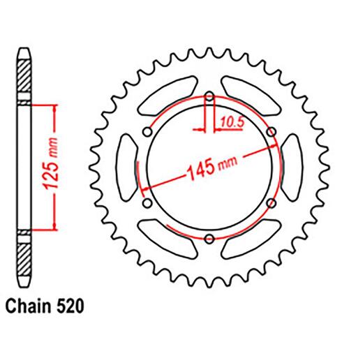 Rear Sprocket - Steel 47T 520P