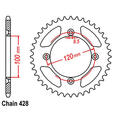 Rear Sprocket - Steel 46T 428P