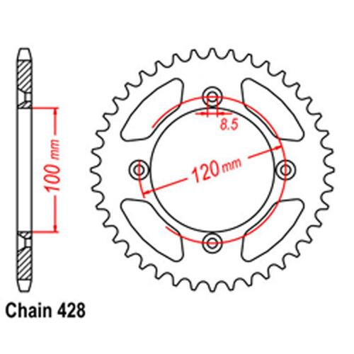 Rear Sprocket - Steel  51T 428P