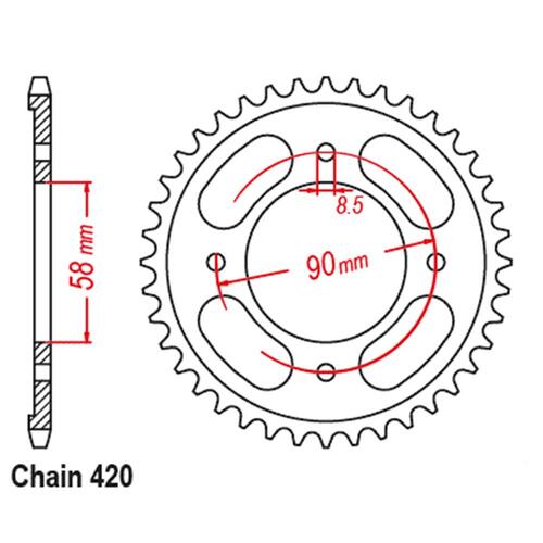 Rear Sprocket - Steel 36T 420P