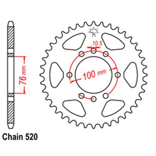 Rear Sprocket - Steel 43T 520P