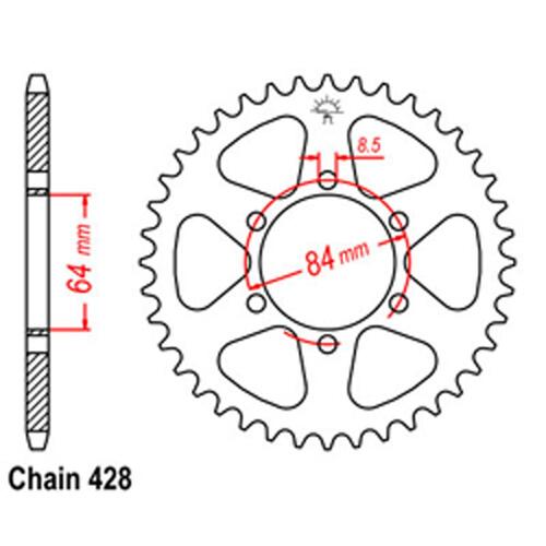 Rear Sprocket - Steel 47T 428P