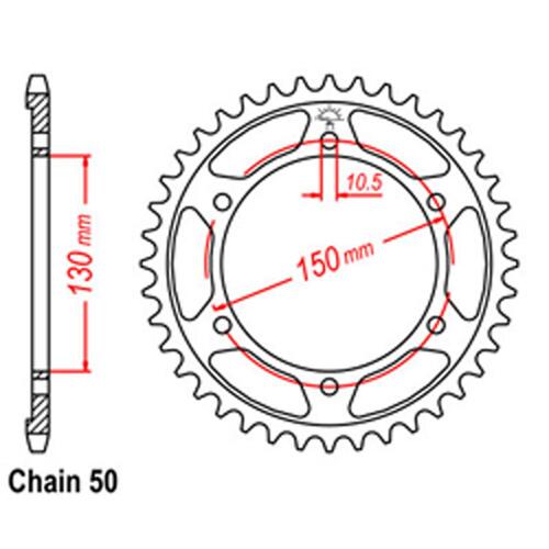 Rear Sprocket - Steel 38T 530P