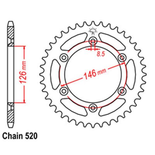 Rear Sprocket - Steel 39T 520P