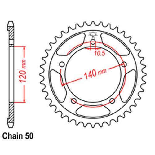 Rear Sprocket - Steel 40T 530P